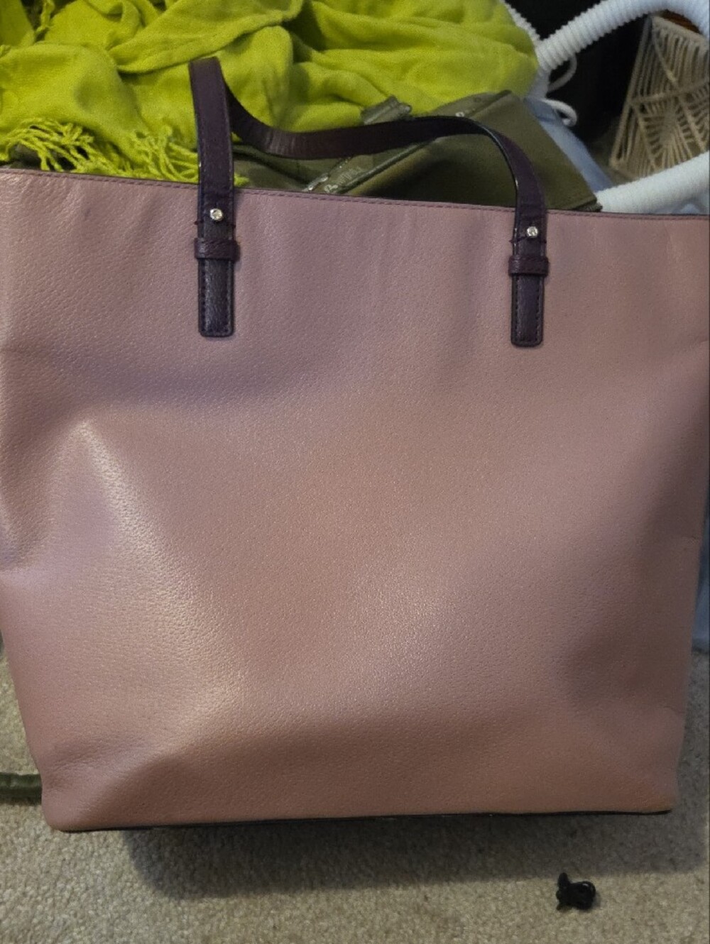 kate spade Two-Tone Pink and Purple Leather Tote - Picture 5 of 8